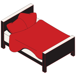 Textilní domeček Hrad D256, boční - ke zvýšeným postelím- Domino